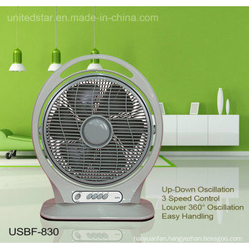 14 Inch Portable Oscillating Box Fan (USBF-830)